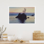 "Sunset Rockaway Beach" Waterverf schilderen Poster (Keuken)