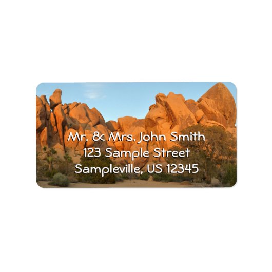 Sunset Rocks bij Joshua Tree Etiket (Voorkant)