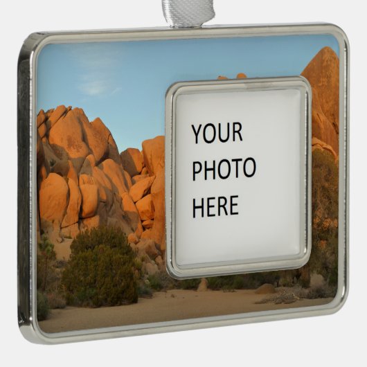Sunset Rocks bij Joshua Tree Verzilverd Omlijst Ornament (Rechts)