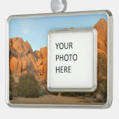 Sunset Rocks bij Joshua Tree Verzilverd Omlijst Ornament (Links)