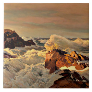 Sunset Rocks schilderij van Frederick Waugh Tegeltje