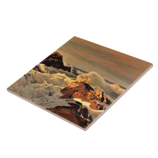 Sunset Rocks schilderij van Frederick Waugh Tegeltje (Zijkant)