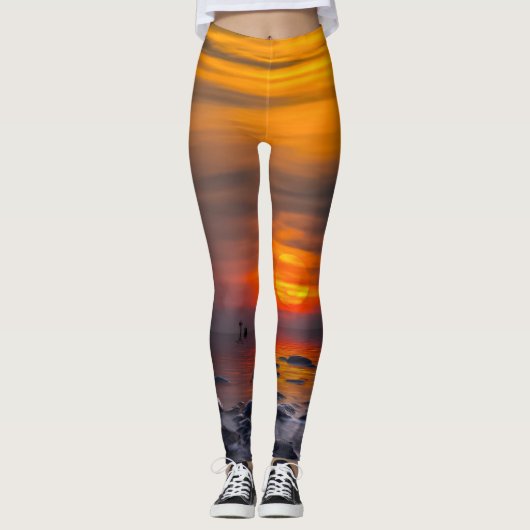 Sunset Rocky Seashore Leggings (Voorkant)