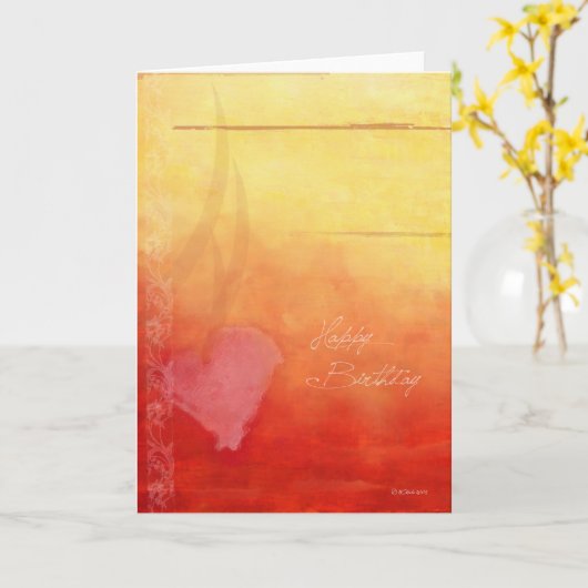 Sunset Romantische Verjaardag Kaart (Gele Bloem)