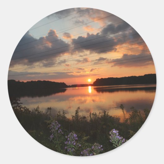 Sunset Ronde Sticker (Voorkant)
