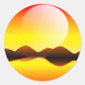 Sunset Ronde Sticker (Voorkant)