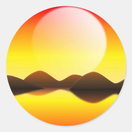 Sunset Ronde Sticker (Voorkant)