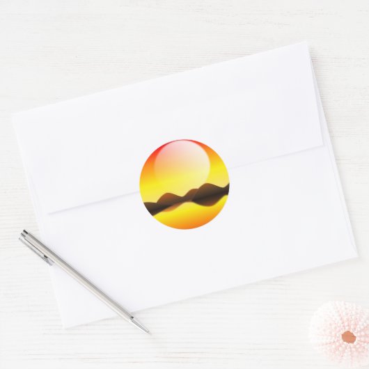 Sunset Ronde Sticker (Envelop)