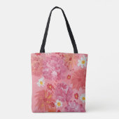 Sunset Roos Bloemen Canvas tas (Achterkant)