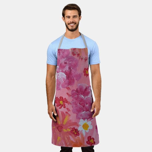 Sunset Roos Bloemen Schort (Gedragen)