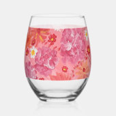 Sunset Roos Floral Wijnglas Zonder Voet (Achterkant)