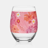 Sunset Roos Floral Wijnglas Zonder Voet (Rechts)