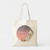Sunset Roos Gold Floral Bridesmaid Tote Bag (Achterkant)