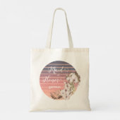 Sunset Roos Gold Floral Maid of Honor Tote Bag (Achterkant)