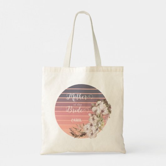  Sunset Roos Gold Floral Moeder Bride Tote Bag (Achterkant)