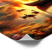 Sunset Rowboat Digital Poster (Hoek)