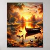 Sunset Rowboat Digital Poster (Voorkant)