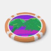 Sunset Roze Paarse Groene Boom Poker Chips (Enkel)