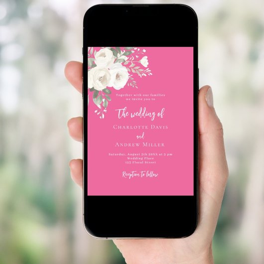 Sunset roze rozen bloemen bruiloft kaart