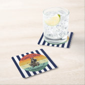 Sunset Rum Skeleton Party Pirate Kartonnen Onderzetters (Insitu)