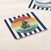 Sunset Rum Skeleton Party Pirate Kartonnen Onderzetters (Schuin)