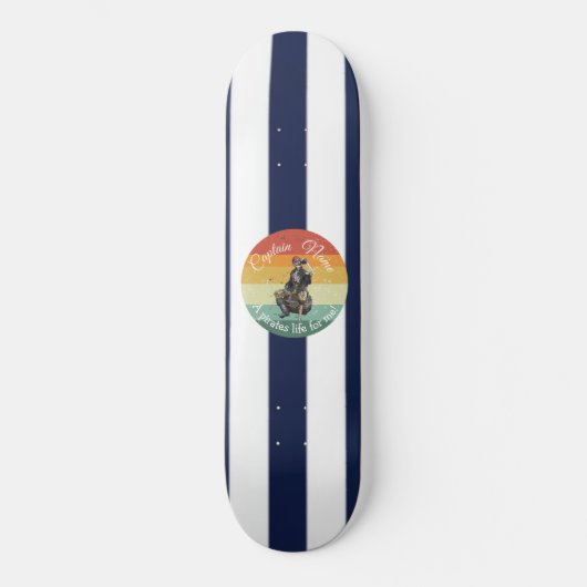 Sunset Rum Skeleton Party Pirate Persoonlijk Skateboard (Voorkant)