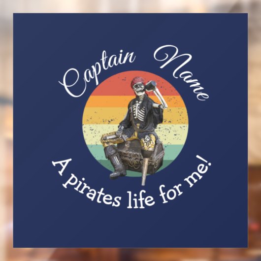 Sunset Rum Skeleton Party Pirate Raamsticker (Vel 2)