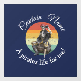 Sunset Rum Skeleton Party Pirate Raamsticker