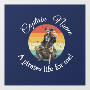 Sunset Rum Skeleton Party Pirate Raamsticker
