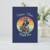 Sunset Rum Skeleton Pirate Party Bedankkaart (Staand voorkant)