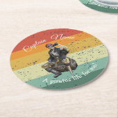 Sunset Rum Skeleton Pirate Party Ronde Kartonnen Onderzetter (Gebogen)