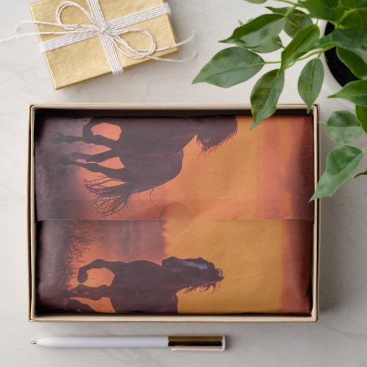 Sunset Running Horses Decoupage Tissuepapier (Geschenk)