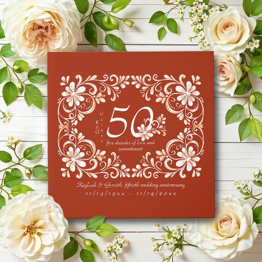 Sunset Rust Shabby Chic 50 Jubileum gastenboek