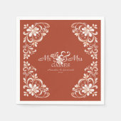 Sunset Rust Shabby Chic Mr & Mrs Wedding Napkin Servet (Voorkant)