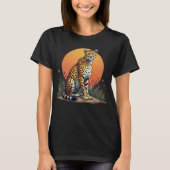 Sunset Safari Cheetah Graphic T-Shirt voor Vrouwen (Voorkant)