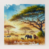 Sunset Safari Serenity Afrikaanse wilde dieren Legpuzzel (Verticaal)