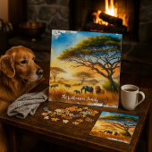 Sunset Safari Serenity Afrikaanse wilde dieren Legpuzzel