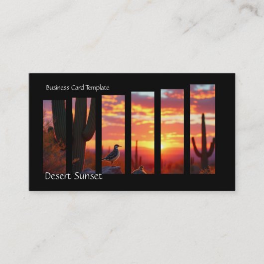 Sunset Saguaro Cactus - Woestijn Arizona Zakelijke Visitekaartje (Voorkant)