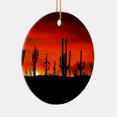 Sunset Saguaros Sonoran Desert Arizona Keramisch Ornament (Rechts)