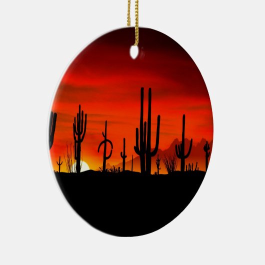 Sunset Saguaros Sonoran Desert Arizona Keramisch Ornament (Rechts)