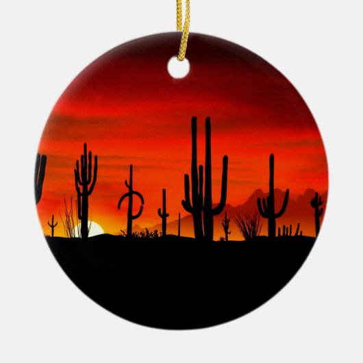 Sunset Saguaros Sonoran Desert Arizona Keramisch Ornament (Voorkant)