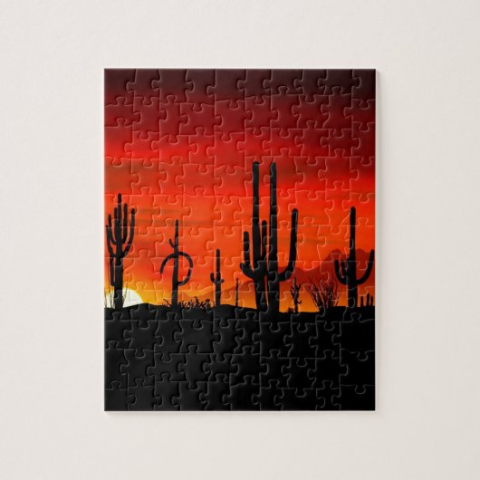 Sunset Saguaros Sonoran Desert Arizona Legpuzzel (Verticaal)