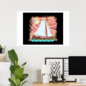 Sunset Sail Away Poster (Thuiskantoor)