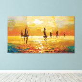 Sunset Sail Canvas Afdruk (Insitu (Houten vloer))