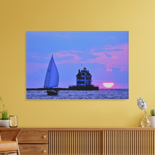 Sunset Sail Canvas Print (Insitu (Woonkamer))