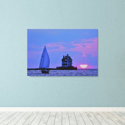 Sunset Sail Canvas Print (Insitu (Houten vloer))