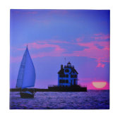 Sunset Sail Ceramic Tile Tegeltje (Voorkant)