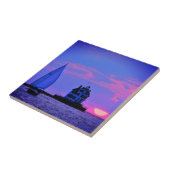 Sunset Sail Ceramic Tile Tegeltje (Zijkant)