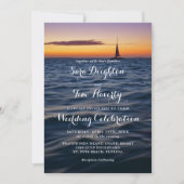 Sunset Sail Hedendaagse nautische bruiloft Uitnodi Kaart (Voorkant)