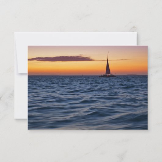 Sunset Sail Modern Nautical Wedding RSVP (Achterkant)